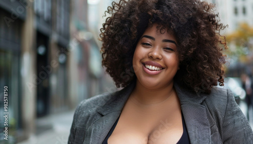 Portrait of young plus size woman