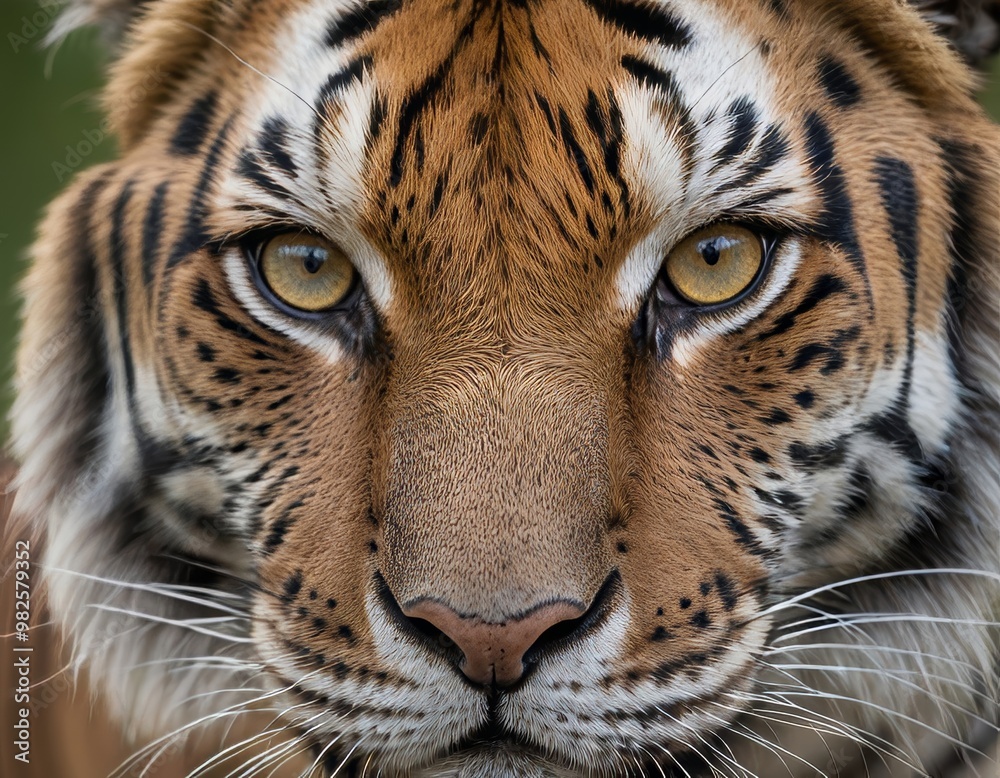 Fototapeta premium Tiger’s Gaze Captured in Close-Up
