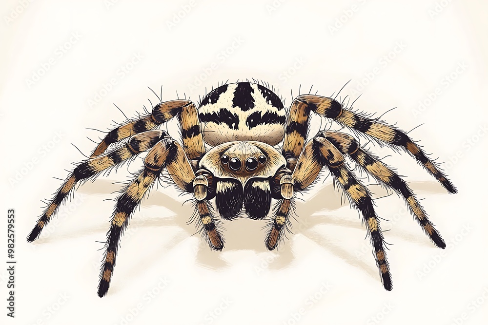 Obraz premium Detailed Illustration of a Huntsman Spider