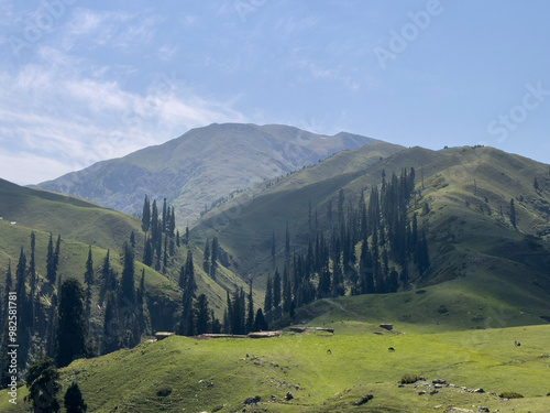 Meadows and mountains of Shogran, Khyber Pakhtunkhwa, Pakistan