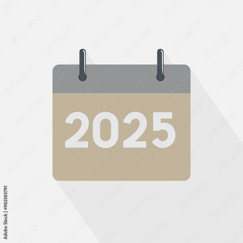Flat calendar icon design showing the year 2025 Flat calendar icon design showing the year 2025