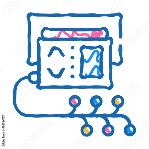 daily monitoring of rhythm doodle icon sketch vector. daily monitoring of rhythm sign. isolated symbol illustration photo