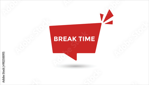 Break time button web banner templates. Vector Illustration