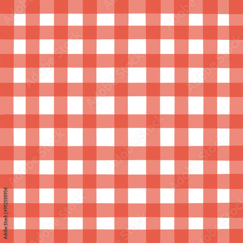 red and white checkered tablecloth