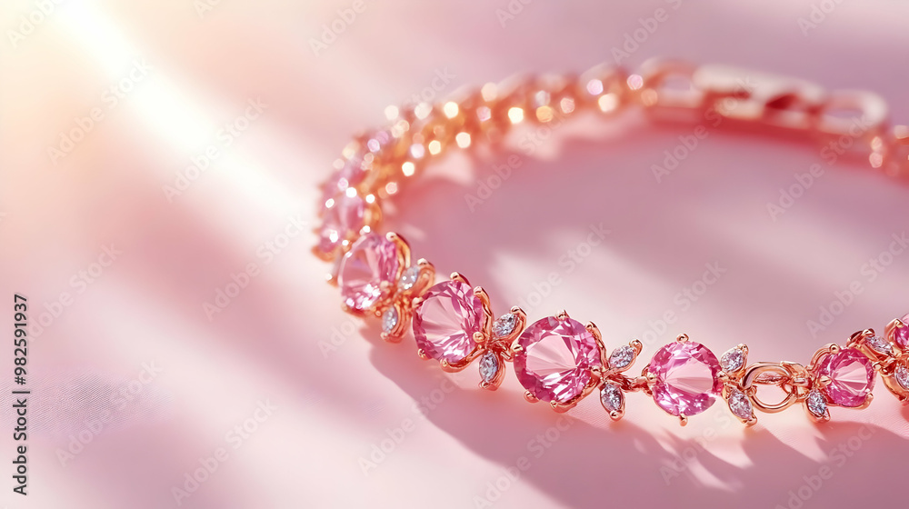 Elegant pink bracelet adorned with sparkling crystals, perfect for enhancing any outfit or jewelry collection. Elegant pink bracelet adorned with sparkling crystals, perfect for enhancing any outfit or jewelry collection.