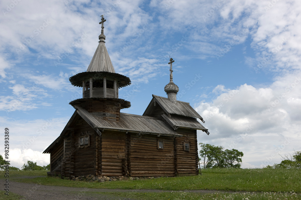 Russia Karelia Kizhi Chapel of Peter and Paul on a cloudy summer day Russia Karelia Kizhi Chapel of Peter and Paul on a cloudy summer day