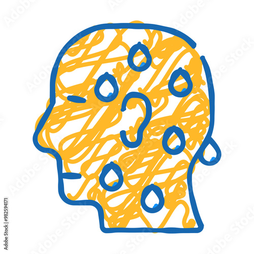 pre-infarction, cold sweat doodle icon sketch vector. pre-infarction, cold sweat sign. isolated symbol illustration