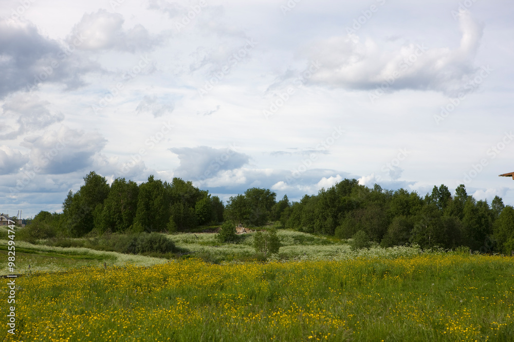 Russia Karelia landscape on a cloudy summer day Russia Karelia landscape on a cloudy summer day