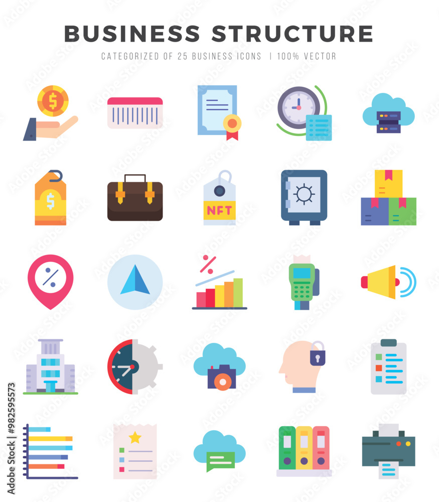 Simple Set of Business Structure Related Vector Flat Icons. Simple Set of Business Structure Related Vector Flat Icons.