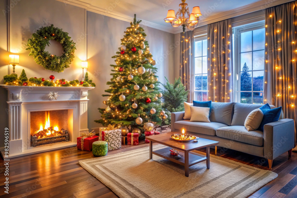 christmas tree with fireplace christmas tree with fireplace