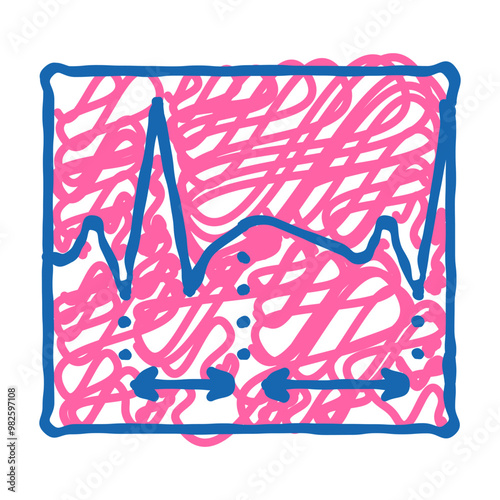 diastole, analysis of sistal and cardiogram doodle icon sketch vector. diastole, analysis of sistal and cardiogram sign. isolated symbol illustration