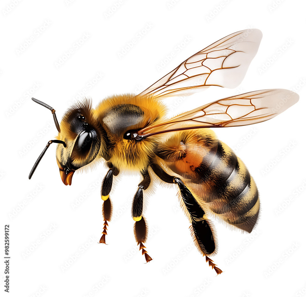  Honey Bee in Flight, Nature's Busy Worker