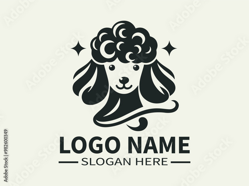 Poodle Logo Design, Curly Dog, French Poodle, Toy Poodle, Elegant Dog