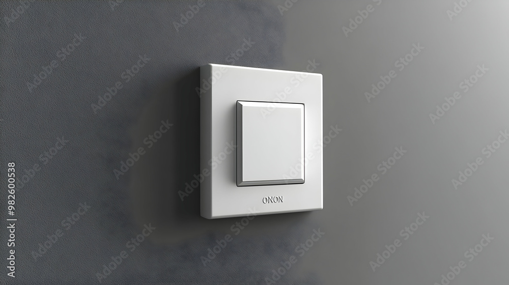 A modern light switch mounted on a minimalistic grey wall, showcasing sleek design and functionality in contemporary interiors. A modern light switch mounted on a minimalistic grey wall, showcasing sleek design and functionality in contemporary interiors.