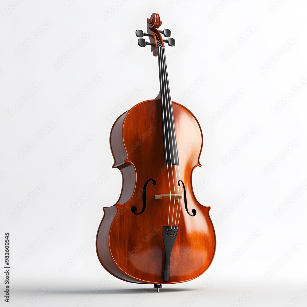 Fototapeta premium Detailed, lifelike image of a cello, capturing the fine craftsmanship and string alignment