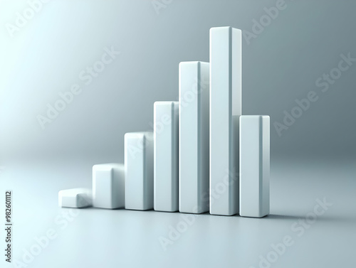 Free Download A minimalist bar graph displaying growth, featuring white bars on a soft gradient background, symbolizing progress and success. - GFXLoad