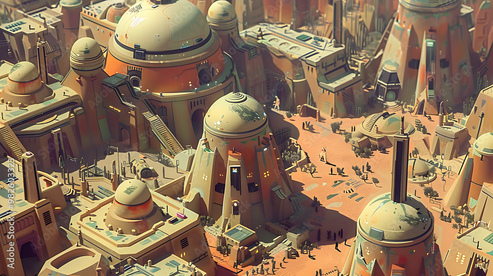 Naklejka premium steampunk city