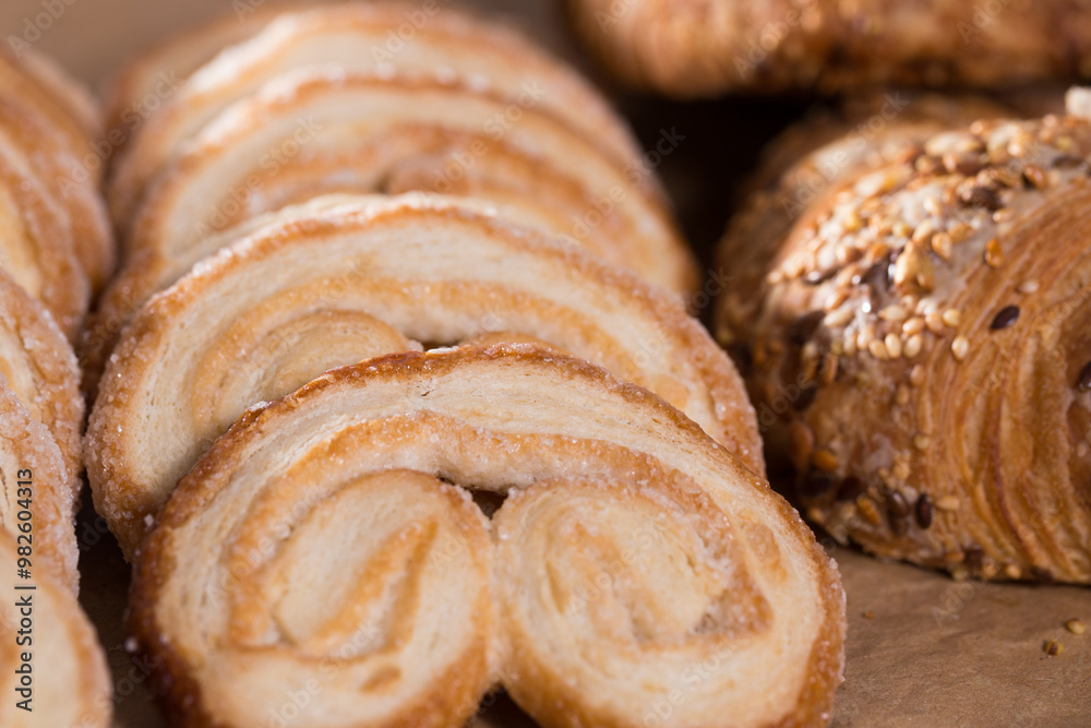 Fried Palmier laid out on counter Fried Palmier laid out on counter