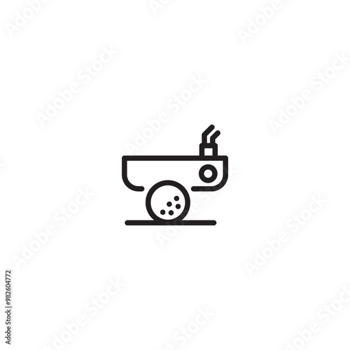 Golf Clubs Icon Set. Symbol of Professional Golf Equipment Crossed. Editable icon.