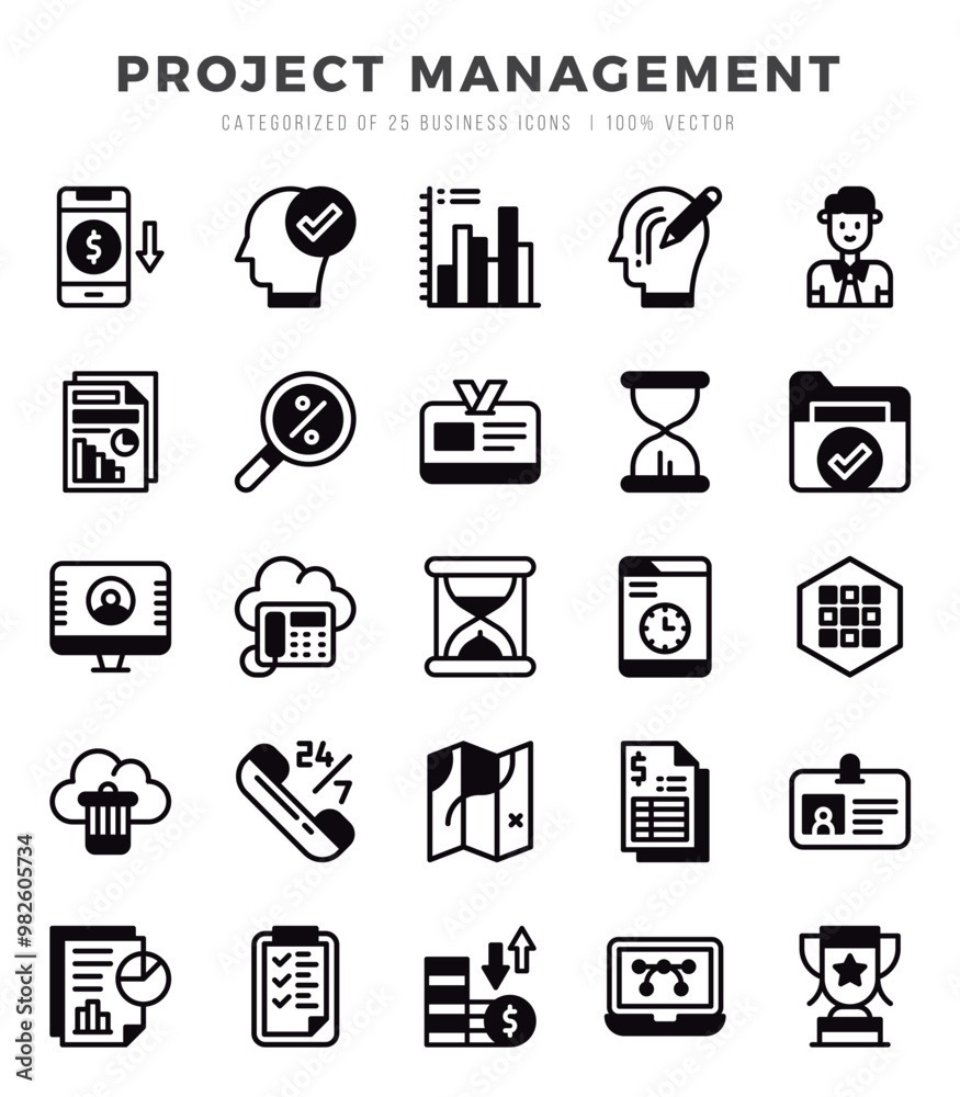 Project Management Lineal Filled icons. Vector Lineal Filled illustration. Project Management Lineal Filled icons. Vector Lineal Filled illustration.