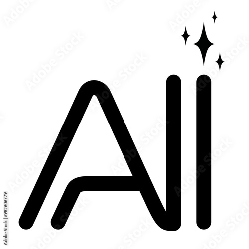 AI logo to recognize images, texts or videos created by artificial intelligence