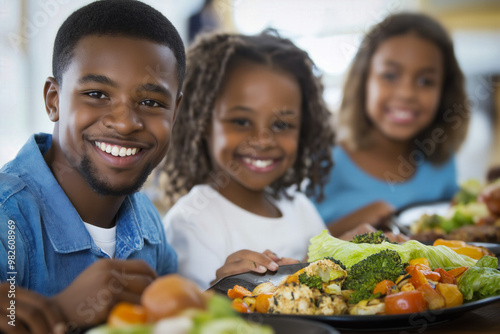 Black Family Eating Healthy Food