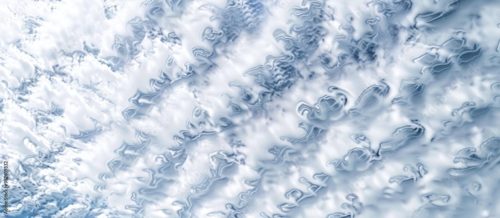Obraz premium Altocumulus Stratiformis Undulatus Beautiful Wavy White Clouds