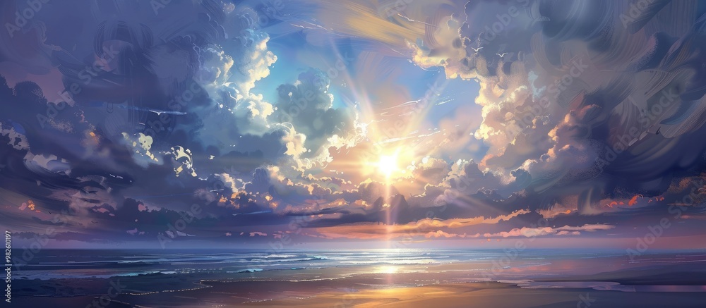 Sky Sun Beach Ocean Landscape Sky Sun Beach Ocean Landscape