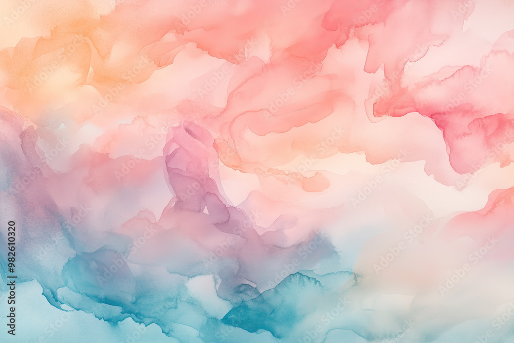 Fototapeta premium Tenderness of dawn in watercolor shades