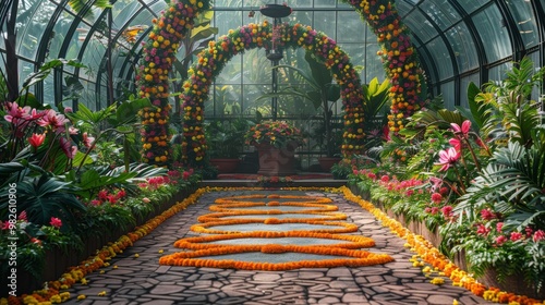 Minimalist Background of Traditional Bathukamma Festival: Indian Culture and Floral Art
 photo