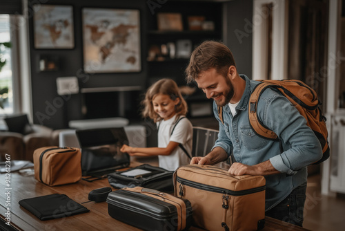 Family Packing Luggage For ...