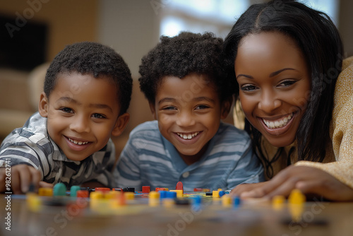 Family Playing Board Game