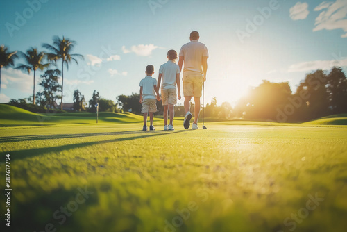 Family Playing Golf