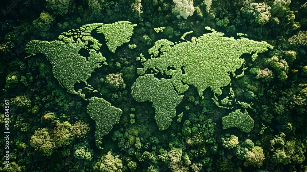 Lush Green Global Map Showcasing Natural Ecology and Worldwide Sustainability Lush Green Global Map Showcasing Natural Ecology and Worldwide Sustainability