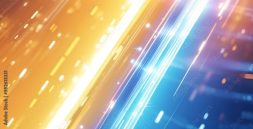 blue and yellow diagonal light streaks , created by ai generated