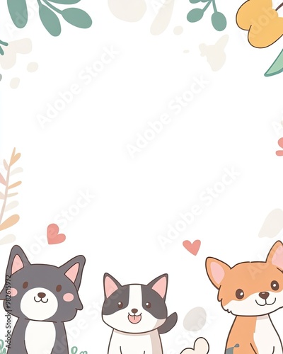 Plain Background for Pet Business with Cute Elements