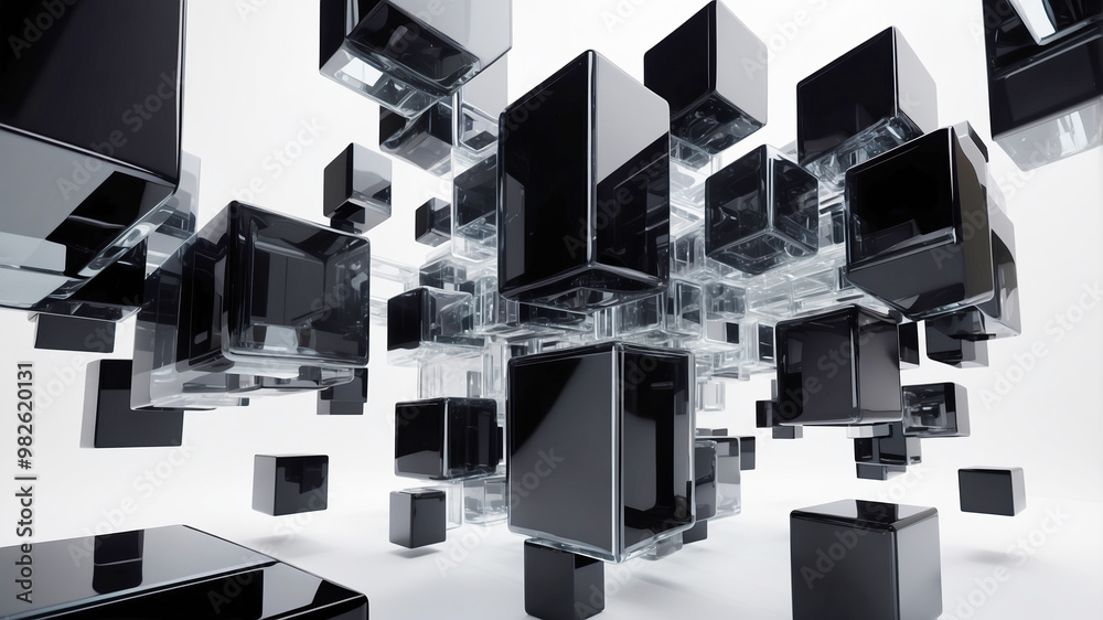 Abstract futuristic geometric technology object Abstract futuristic geometric technology object