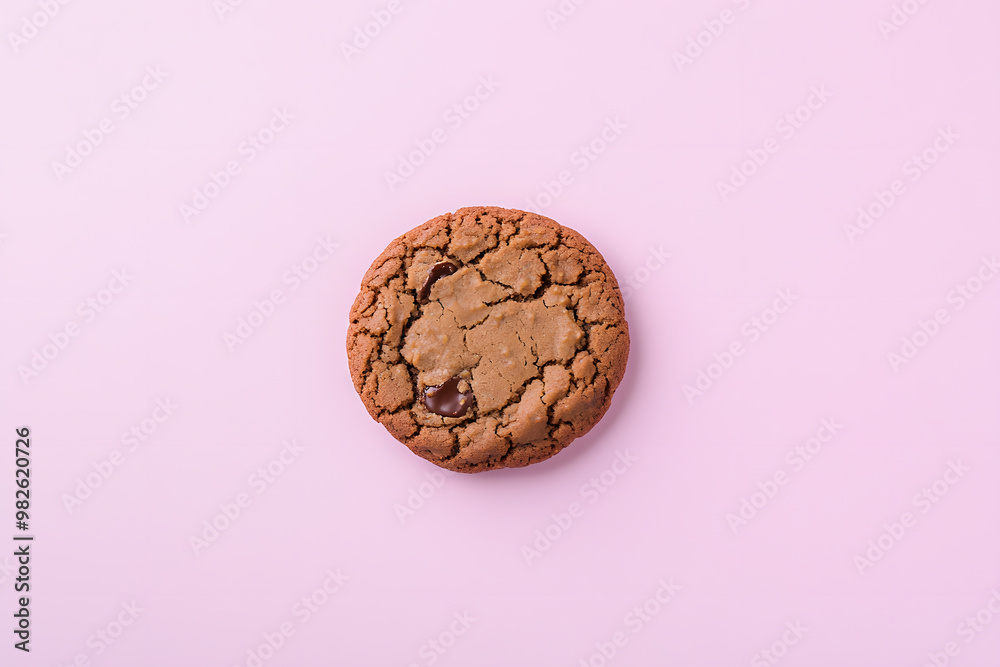 Cookie on Light Purple Background | Delicious Snack with a Playful, Colorful Backdrop Cookie on Light Purple Background | Delicious Snack with a Playful, Colorful Backdrop