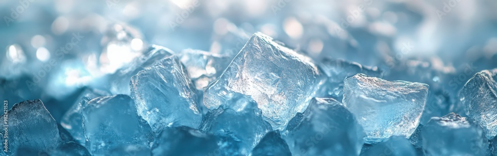 Detailed Close-Up of Sparkling Ice Crystals in Perfect Illumination Detailed Close-Up of Sparkling Ice Crystals in Perfect Illumination