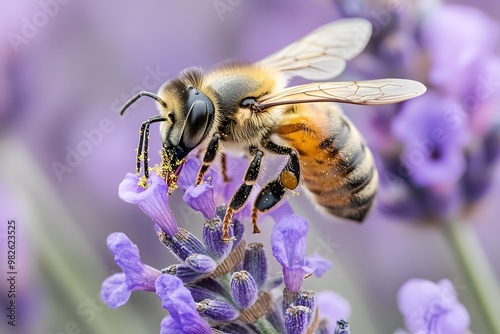 Honeybee on Lavender Flower