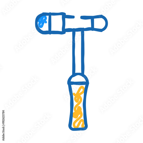neurologist hammer doodle icon sketch vector. neurologist hammer sign. isolated symbol illustration