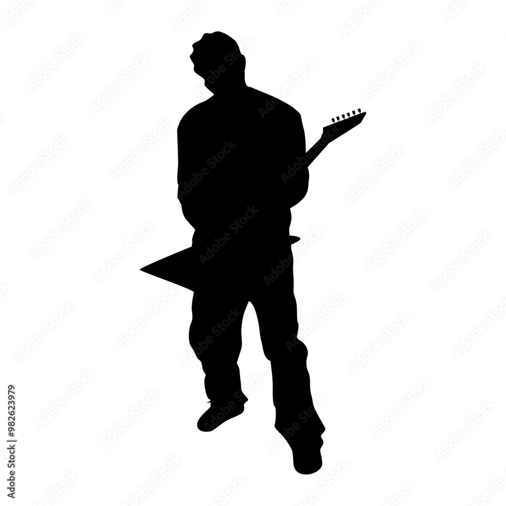 Silhouette Guitarist Man Silhouette Guitarist Man