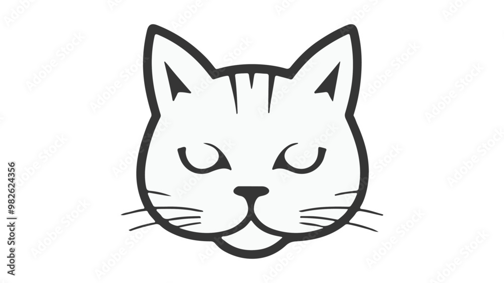 simple cat vector illustration, simple cute cat face illustration, simple cat outline shape vector illustration simple cat vector illustration, simple cute cat face illustration, simple cat outline shape vector illustration