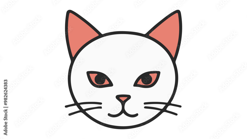 simple cat vector illustration, simple cute cat face illustration, simple cat outline shape vector illustration simple cat vector illustration, simple cute cat face illustration, simple cat outline shape vector illustration