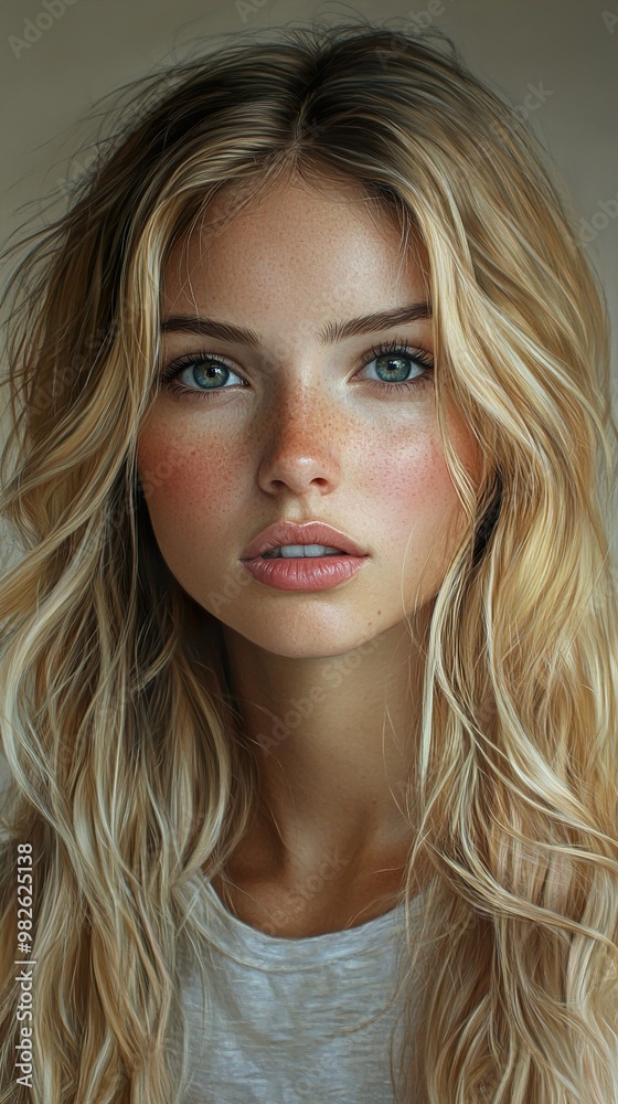 Beautiful Blonde Woman Portrait - Close Up Beautiful Blonde Woman Portrait - Close Up