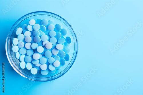 close up of pill in the plate, healthy medicine concept