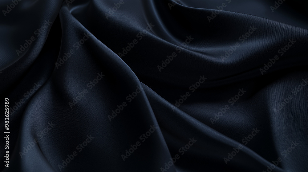 Close up texture of black fabric with natural creases Close up texture of black fabric with natural creases