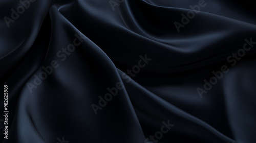 Close up texture of black fabric with natural creases