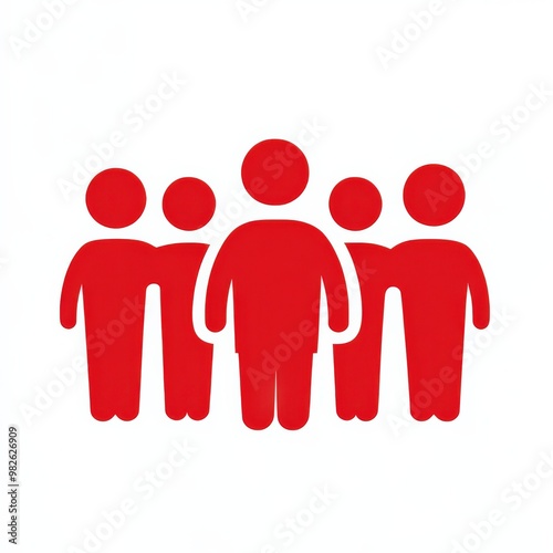 A red web icon representing a group of people