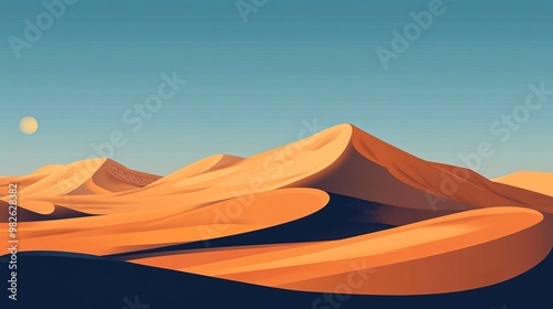 Serene Desert Landscape at Sunset